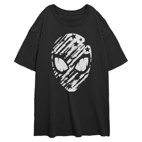 Junior's Stars and Stripes Mask Short Sleeve Oversized T-Shirt