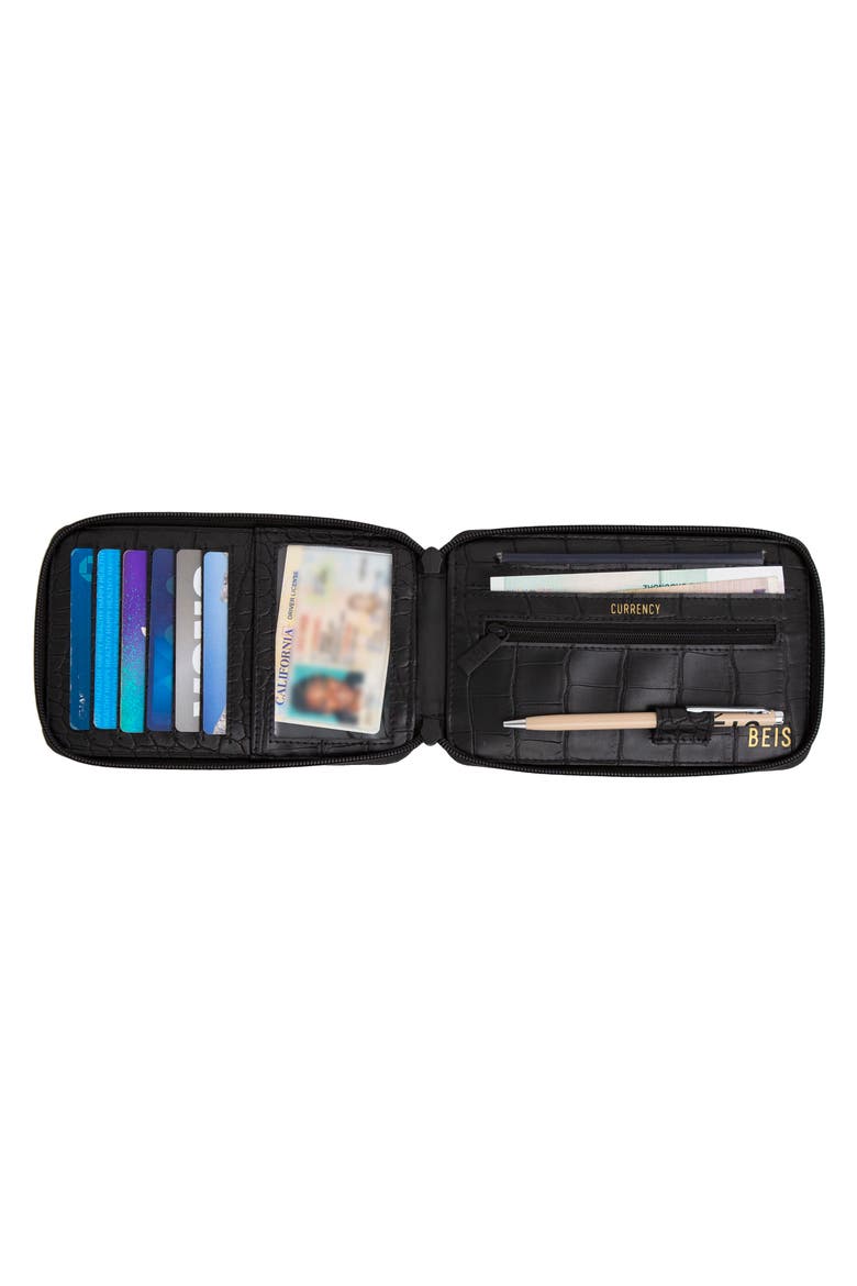 The Travel Wallet, Alternate, color, BLACK CROC