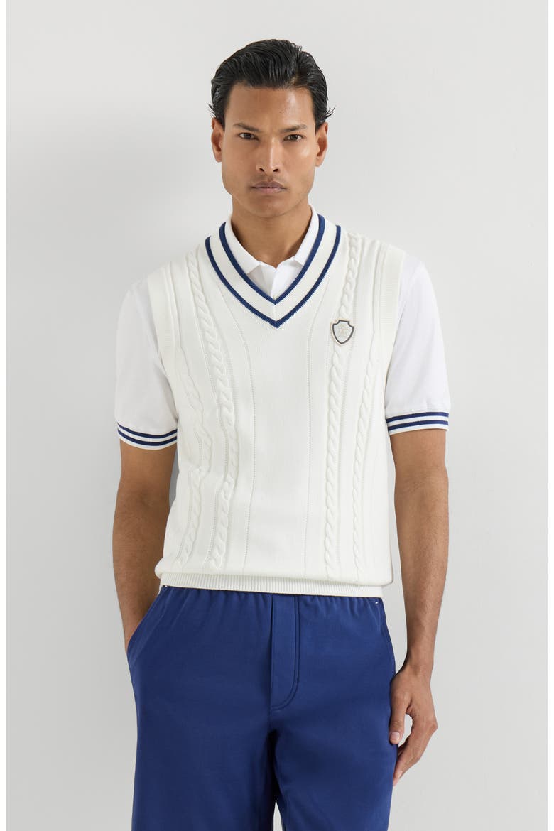 Cotton knit vest, Main, color, Panama