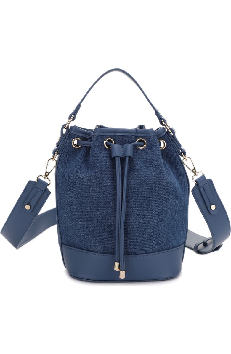 Mali + Lili Ella Denim & Vegan Leather Bucket Bag, Main, color,
