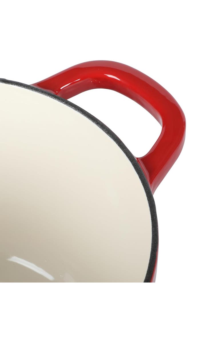 Crock-pot 3 Quart Enameled Cast Iron Saucepan with Lid, Alternate, color, Red