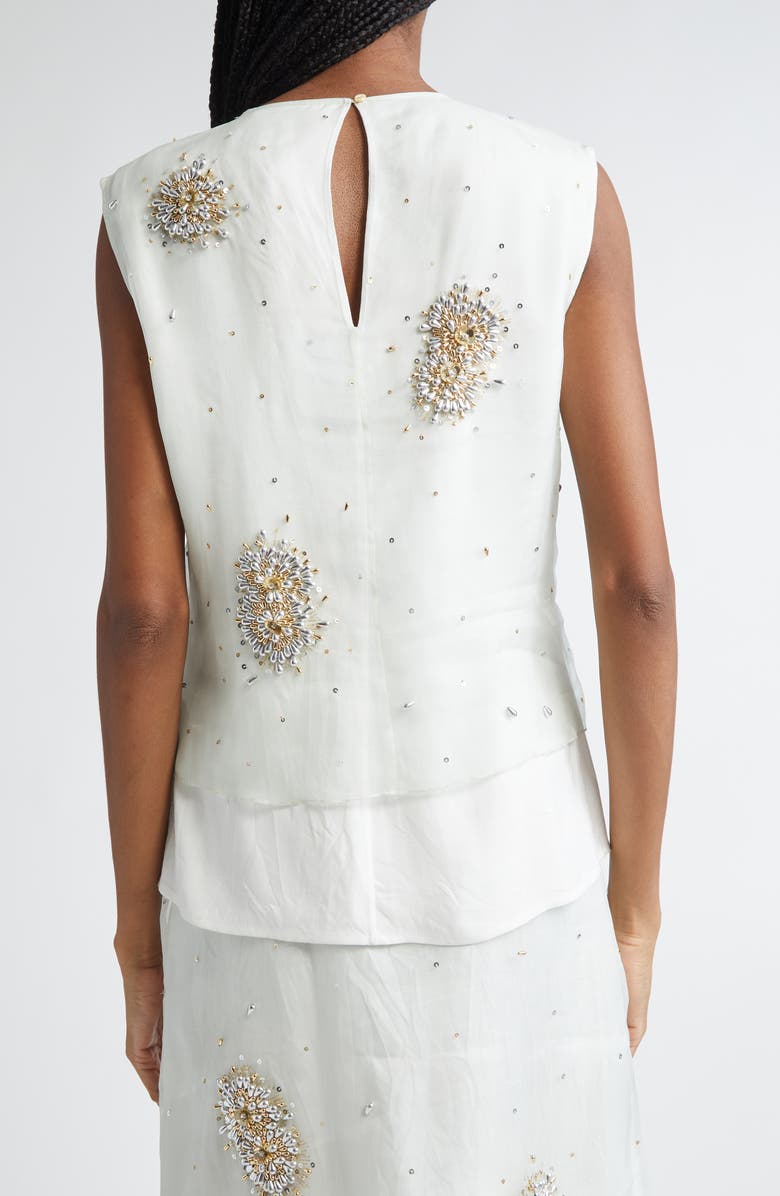 Wales Bonner Triumph Embellished Silk Organza Shirt, Alternate, color, 