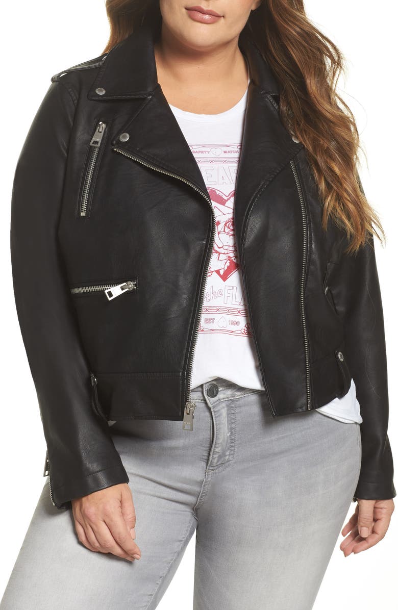 Levi's<sup>®</sup> Lamb Touch Faux Leather Moto Jacket, Main, color,