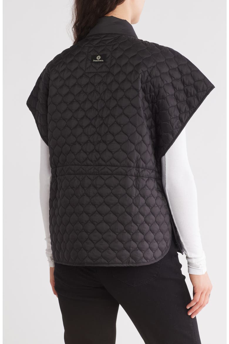 Quilted Capelet Jacket, Alternate, color, BLACK