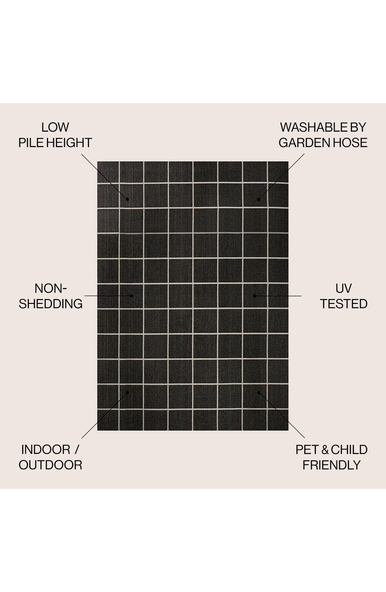 JONATHAN Y Grid Modern Squares Indoor/Outdoor Area Rug, Alternate, color, Black/Cream