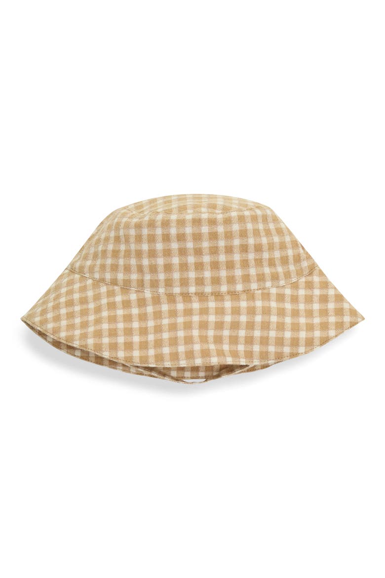 Stripe Cotton Shirt, Romper & Hat Set, Alternate, color, BROWN