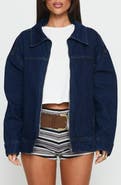 Princess Polly Goldsmith Denim Bomber Jacket