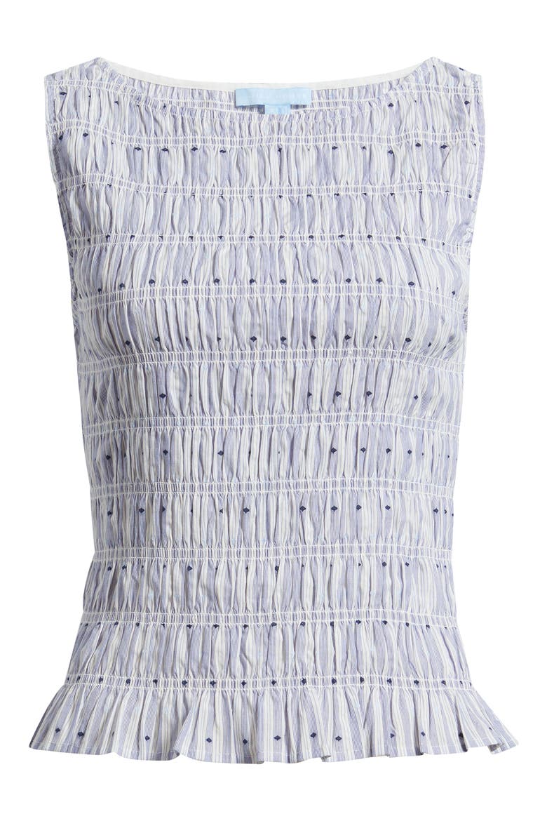 The Phoebe Smocked Sleeveless Top, Alternate, color, NAVY/WHITE
