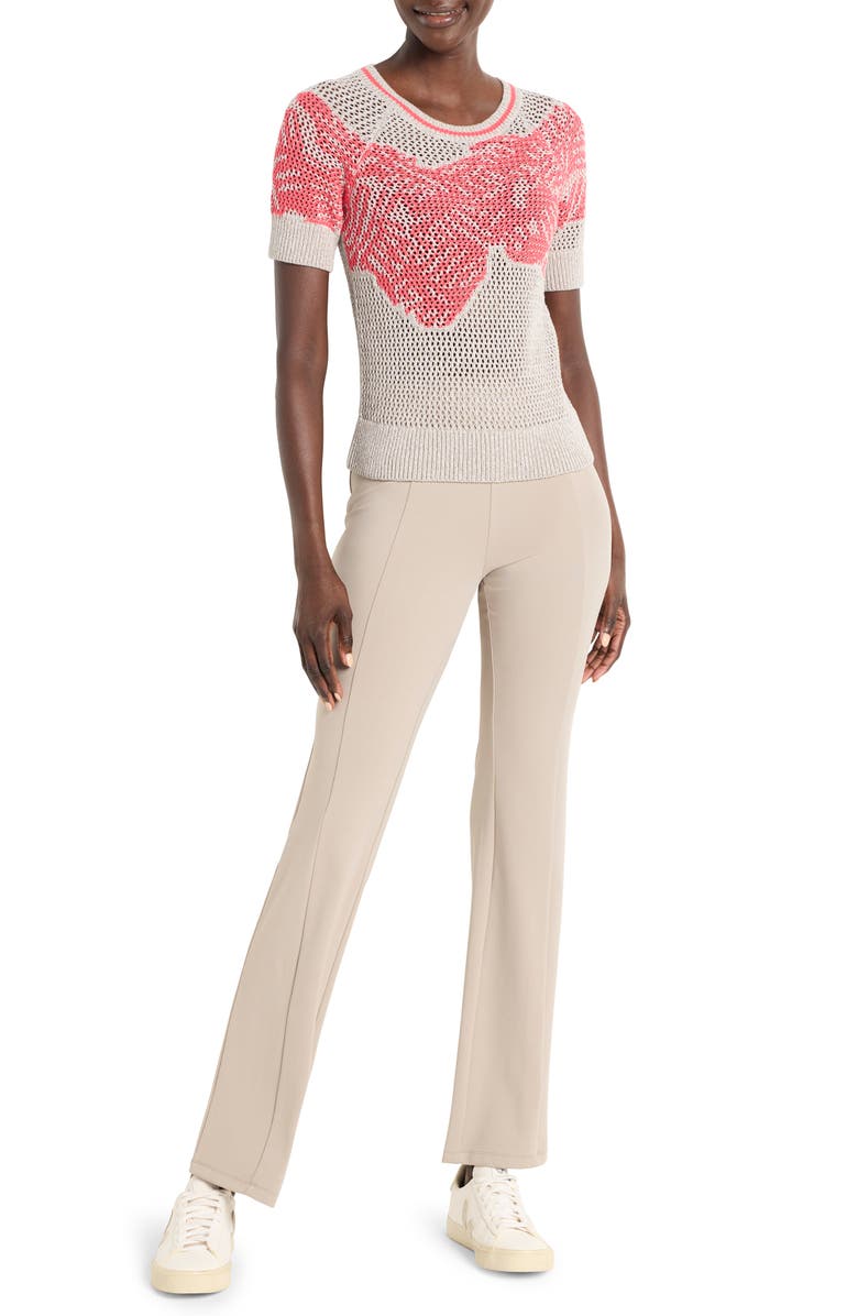 NZ ACTIVE by NIC+ZOE Dancing Open Stitch Sweater, Alternate, color, Neutral Multi