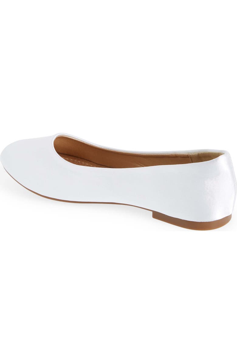 DREAM PAIRS Kids' Ballerina Flat, Alternate, color, White/ Satin