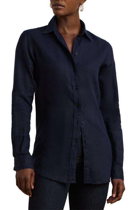 Relaxed Fit Linen Button-Up Shirt