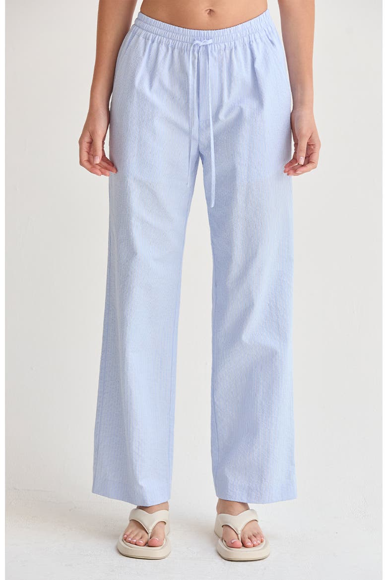Textured Striped Drawstring Pants, Main, color, Light Blue