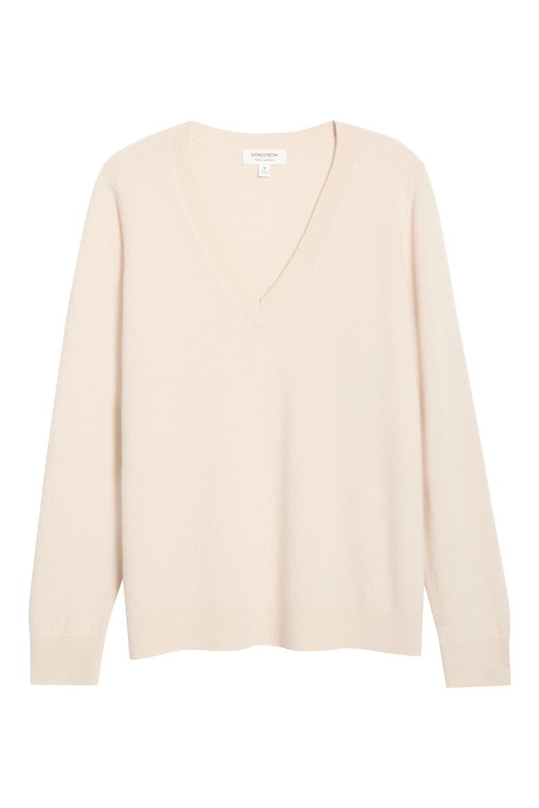 V-Neck Cashmere Sweater, Alternate, color, BEIGE BEACH