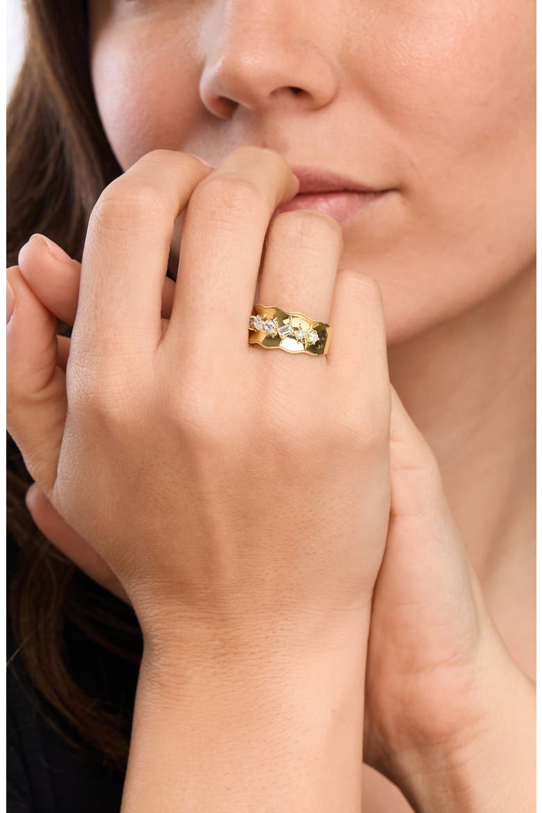 Kiera 18K Gold Diamond Wide Ring, Alternate, color, 18K YELLOW GOLD