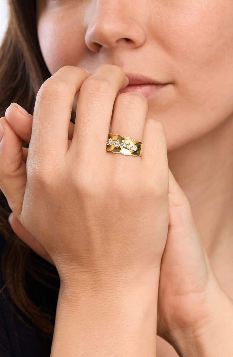 Bony Levy Kiera 18K Gold Diamond Wide Ring, Alternate, color,