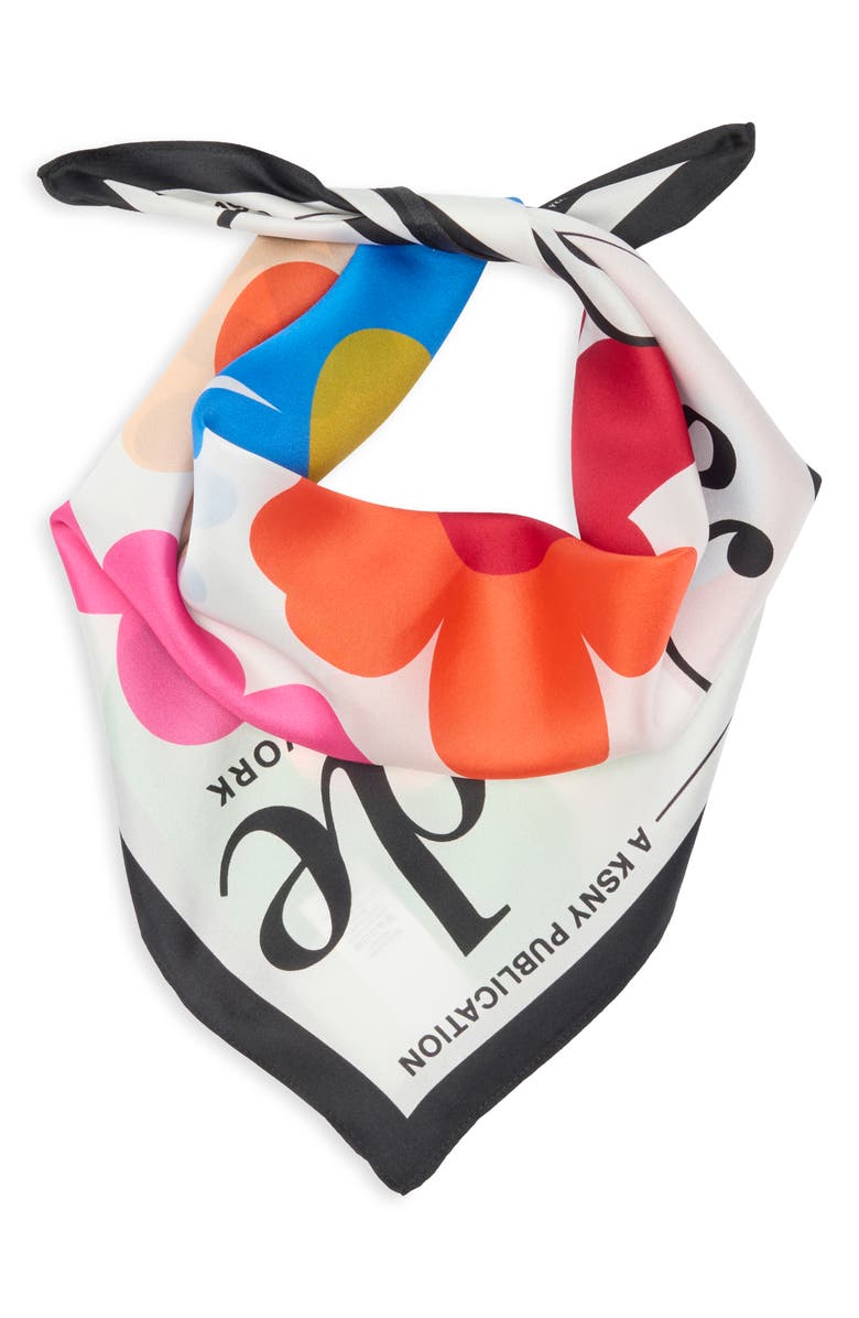 Kate Spade New York magazine silk square scarf, Alternate, color,