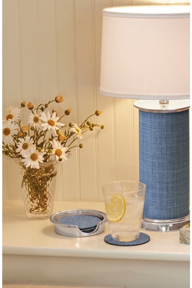 Faux Grasscloth Signature Coaster Set, Alternate, color, BLUE