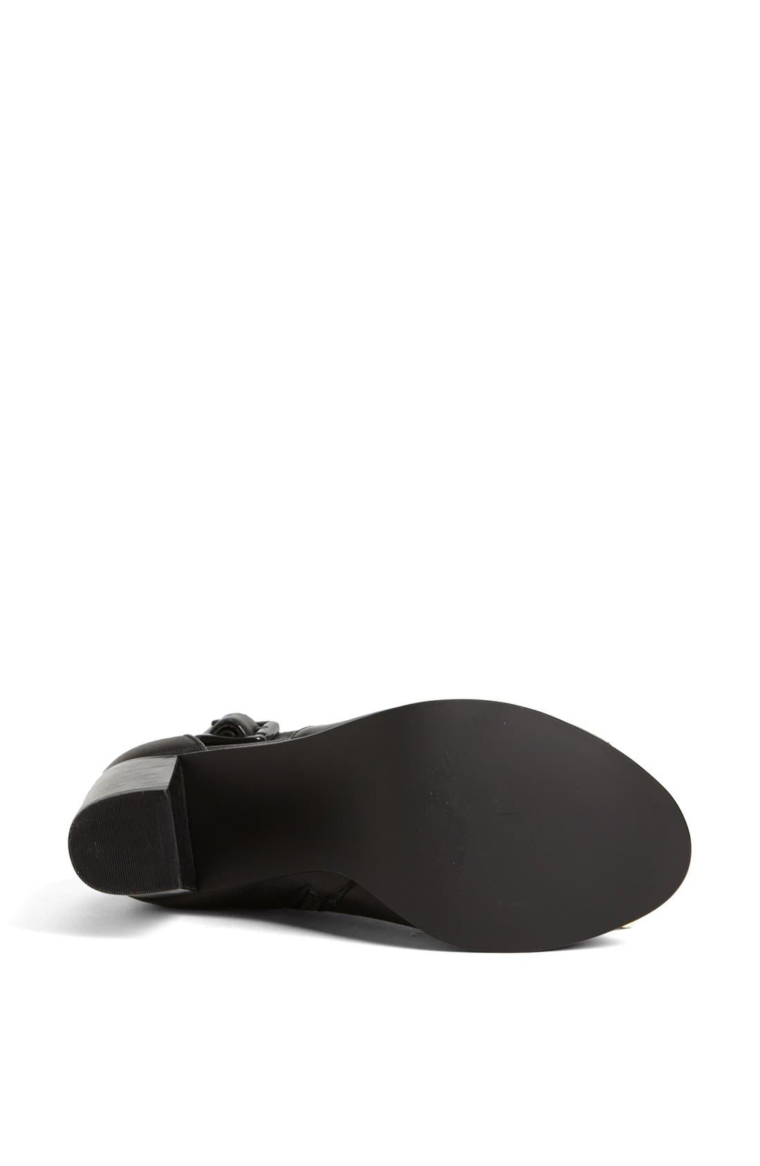 'Nextstar' Peep Toe Bootie, Alternate, color, BLACK LEATHER