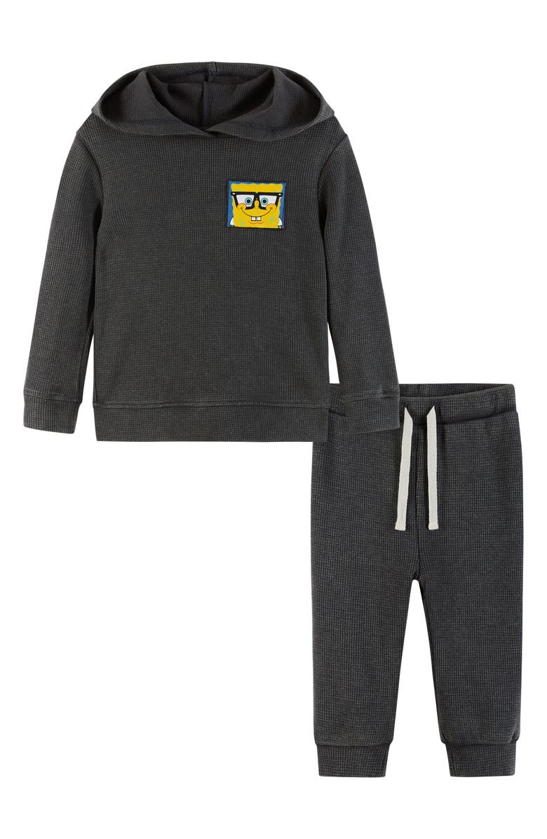 Andy & Evan SpongeBob SquarePants<sup>™</sup> Waffle Knit Hoodie & Joggers Set, Main, color,