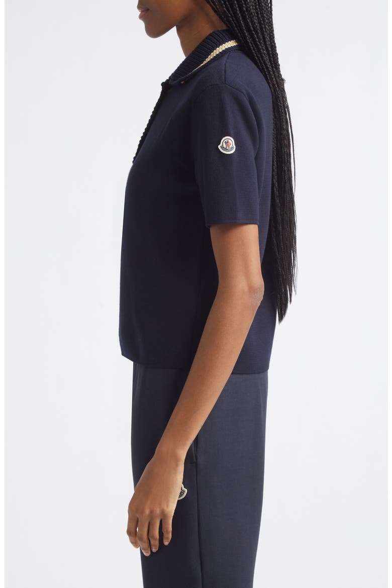 Knit Collar Cotton Polo, Alternate, color, BLUE