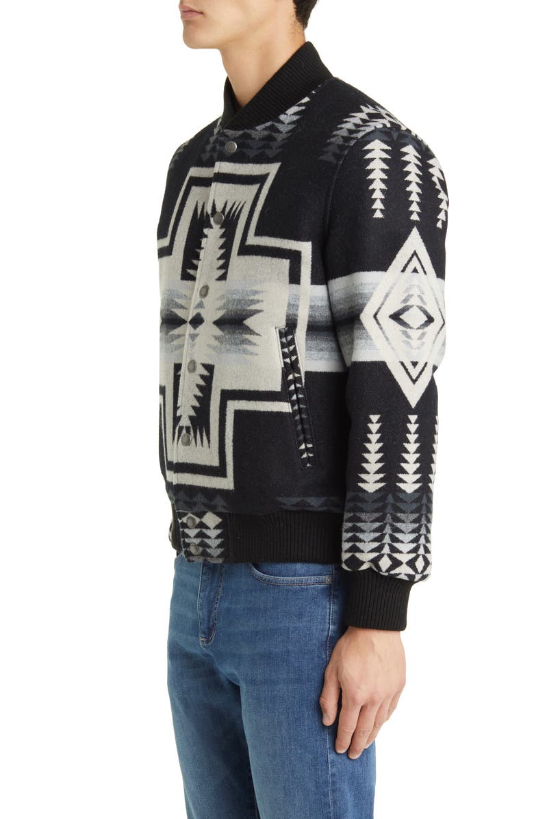 Pendleton Gorge Wool & Cotton Snap-Up Bomber Jacket, Alternate, color,