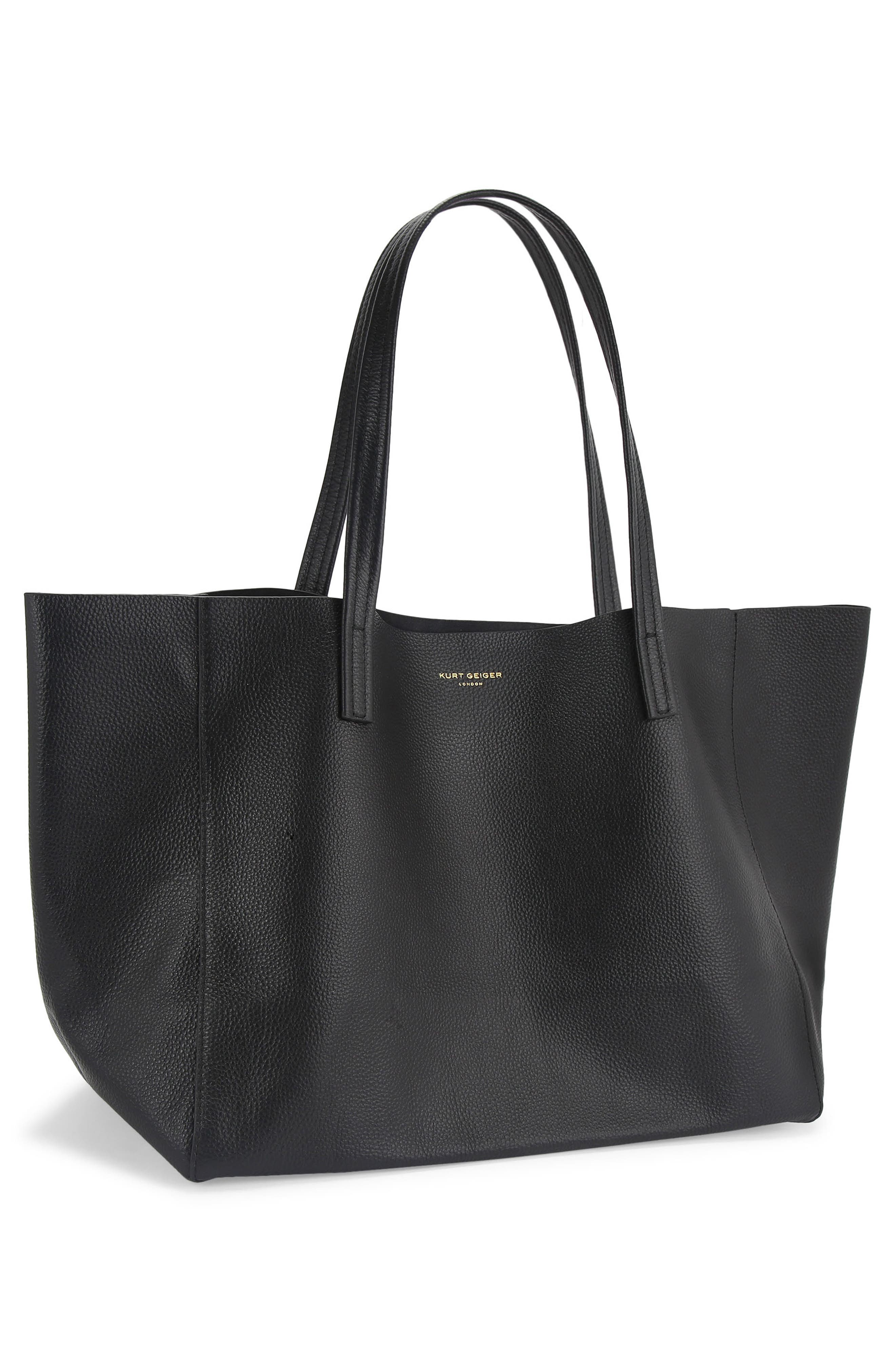 Kurt Geiger London Large Violet Leather Tote, Alternate, color, Black