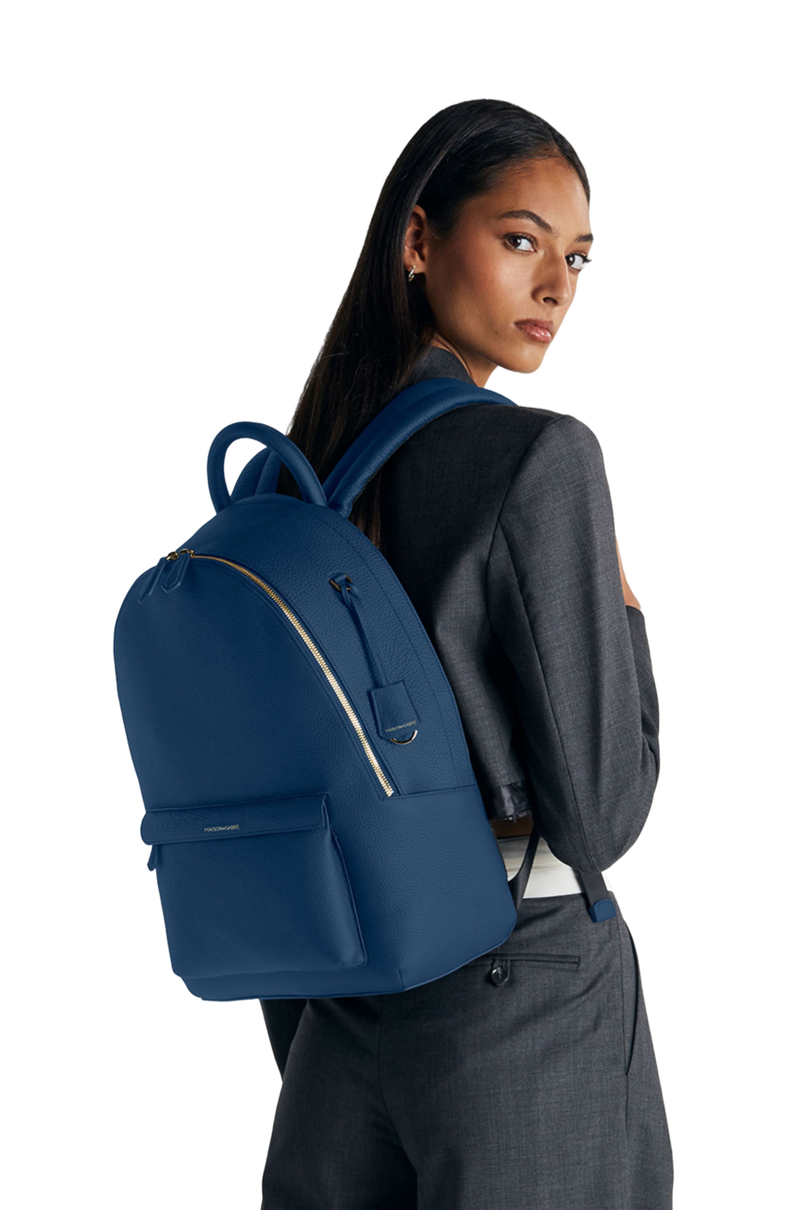 Leather Backpack, Alternate, color, Pacific Blue