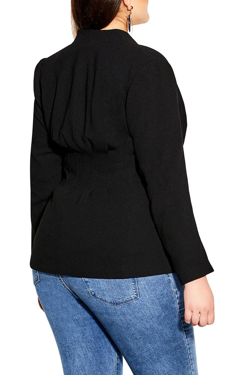 City Chic Elegance Tie Front Blazer, Alternate, color,