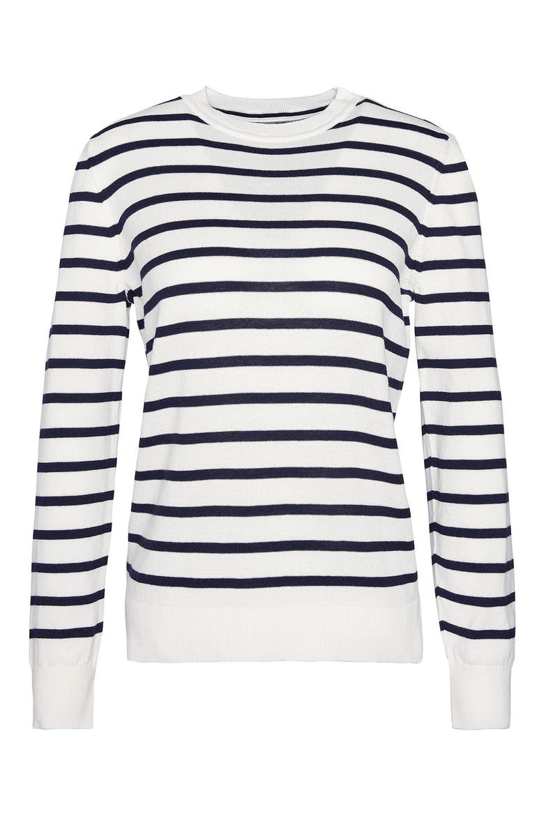 Ellewood Stripe Cotton Crewneck Sweater, Alternate, color, CLOUD/NAVY