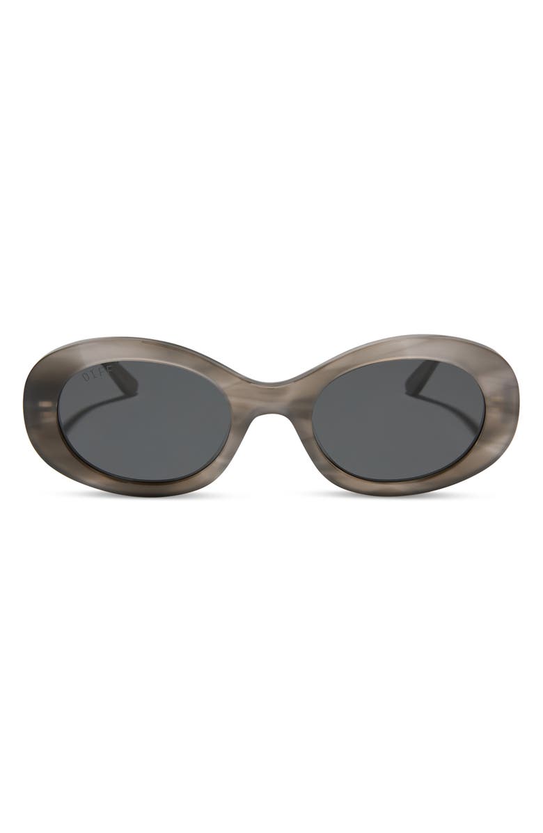 DIFF Lainey 52mm Polarized Oval Sunglasses, Main, color, Smoke Marble / Grey