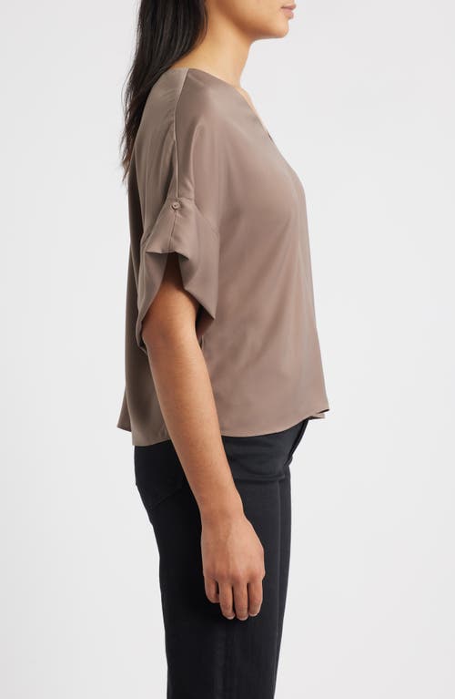 Wit & Wisdom Roll Cuff Dolman Top In Gray