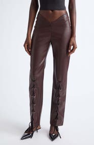 KIM SHUI V Line Faux Leather Pants