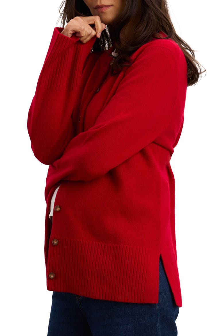 The Celine Contour Cardigan, Alternate, color, Cherry