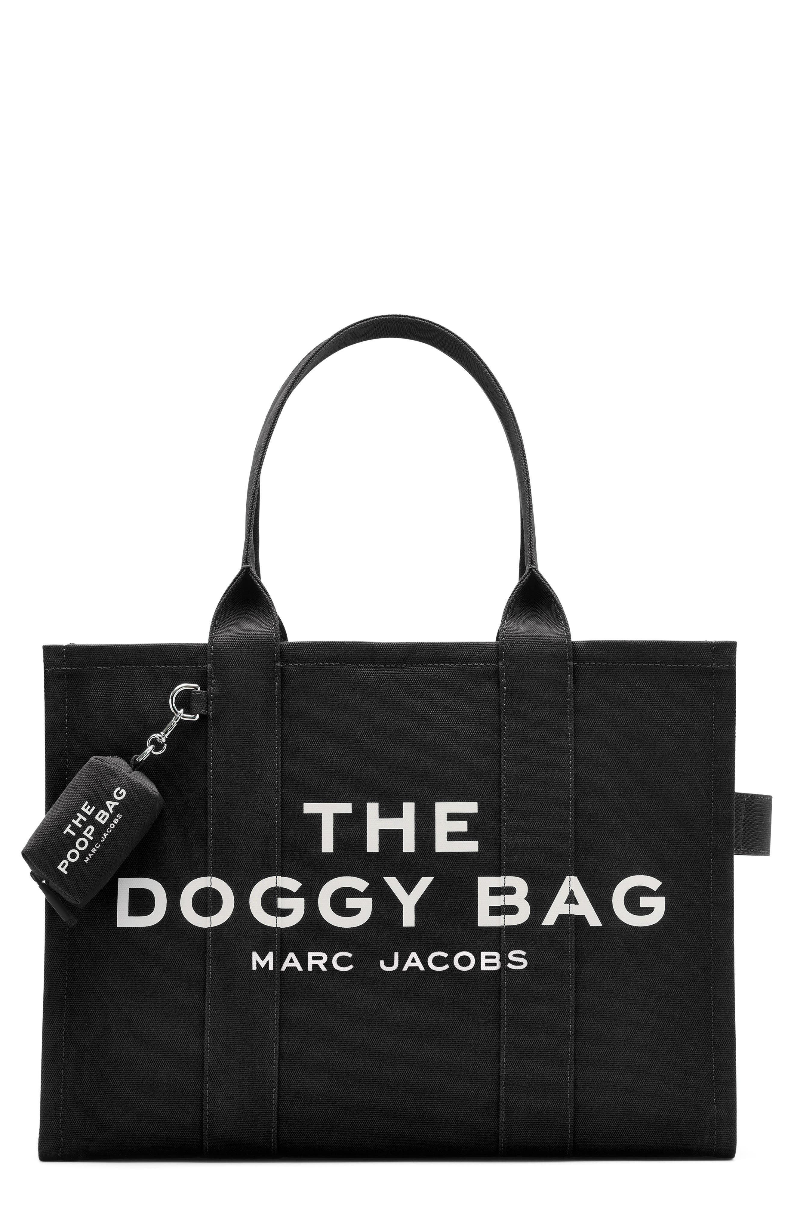Marc Jacobs The Doggy Cotton Canvas Tote, Main, color, Black