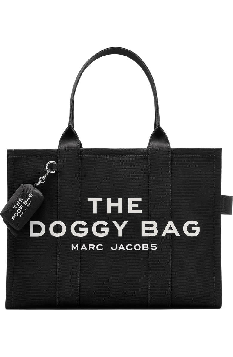 Marc Jacobs The Doggy Cotton Canvas Tote, Main, color, Black