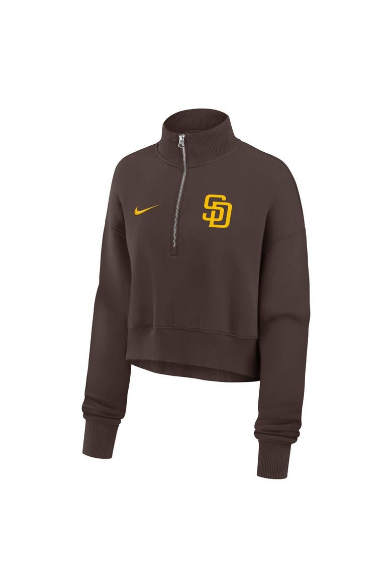 Women's Nike Brown San Diego Padres Primetime Phoenix Fleece Half-Zip Sweatshirt, Alternate, color, Brown