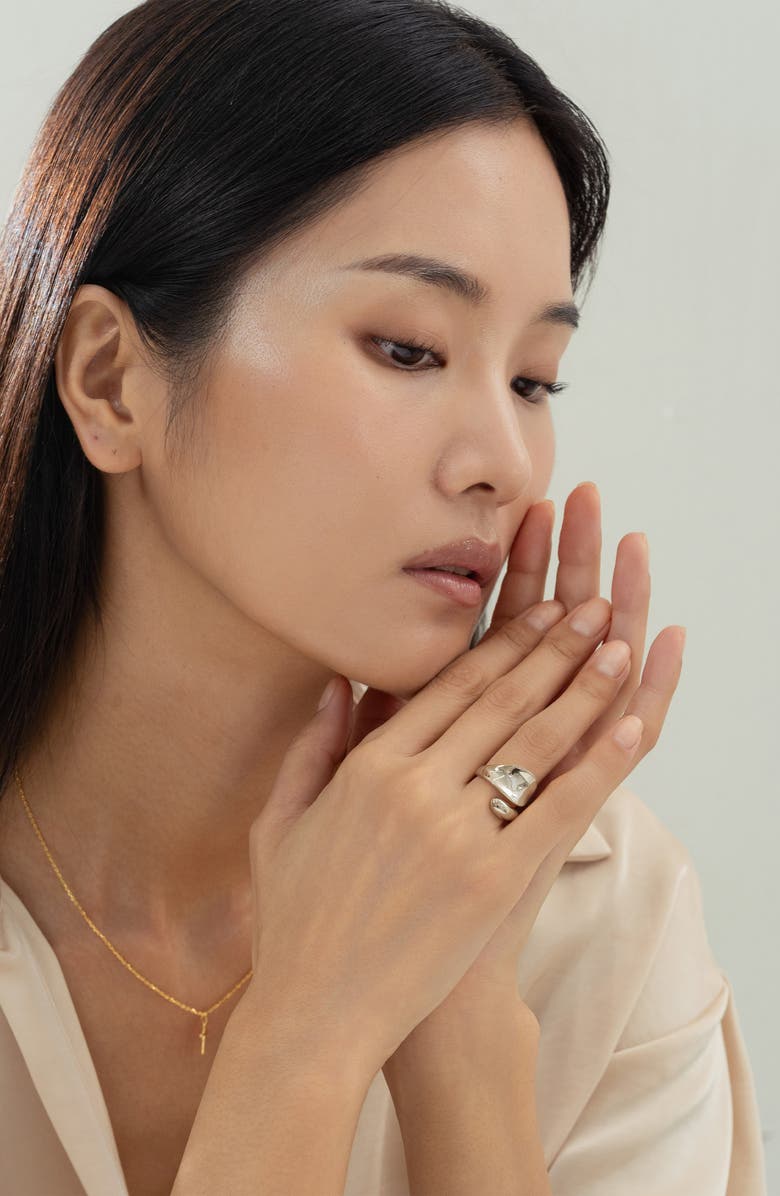 Bearfruit Jewelry 14k Gold Plated Shirley Ring Statement Chic Trendy Statement, Alternate, color, Silver