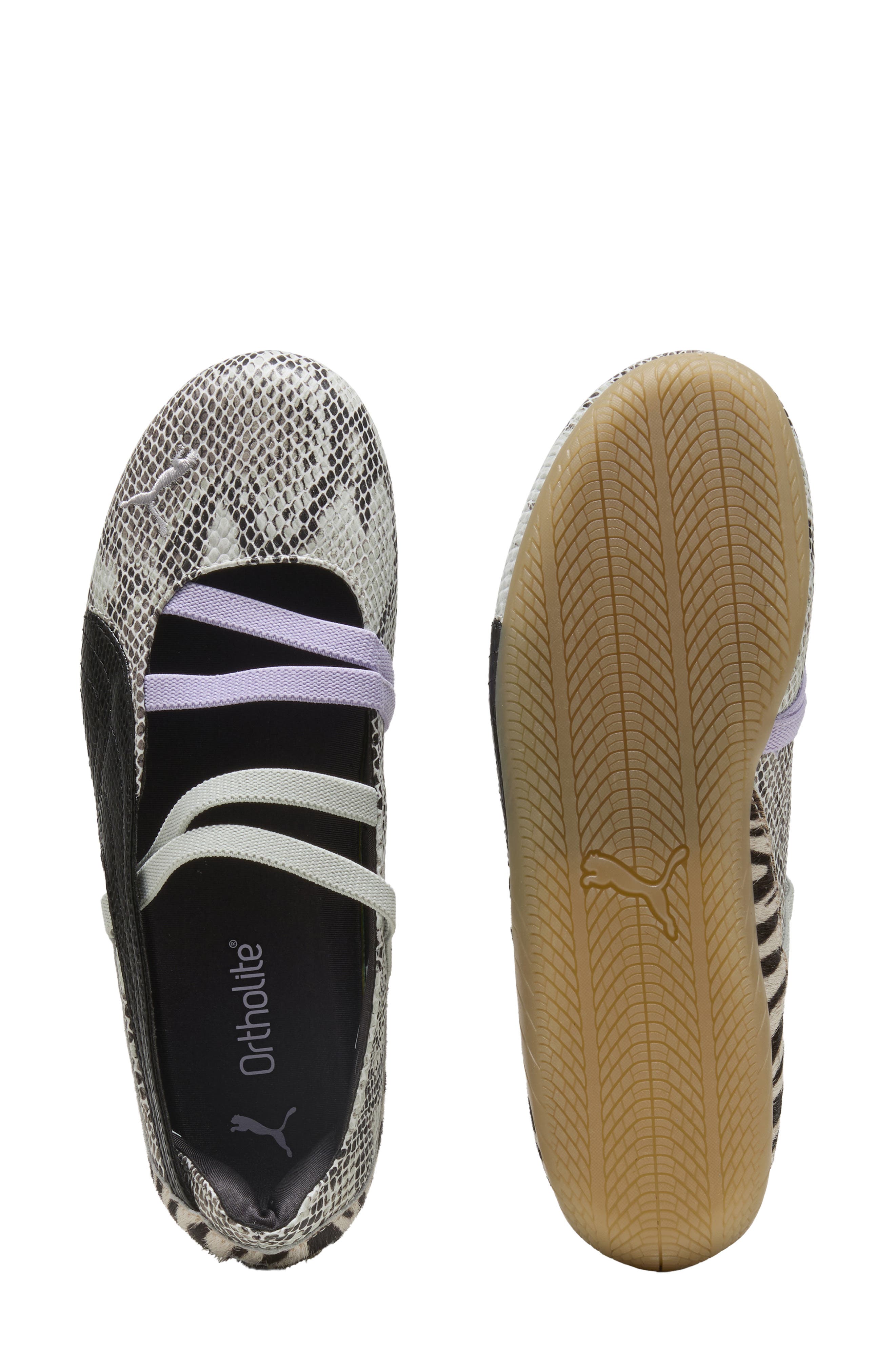 PUMA Speedcat Ballet Mixed Feel Genuine Calf Hair Sneaker, Alternate, color, Puma Black/ Cashew/ Lavender