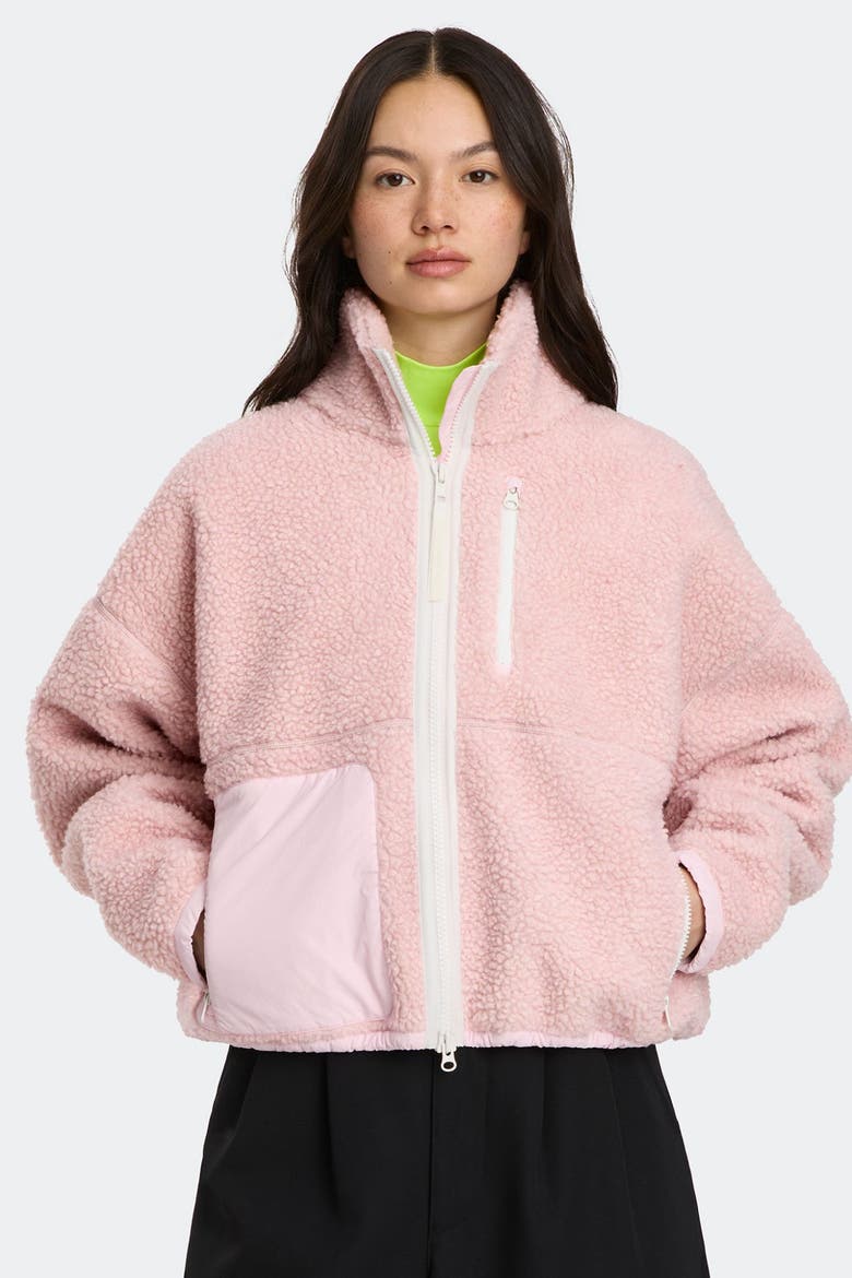 Simcoe Zip Up Fleece Jacket White Disc, Alternate, color, Bloom Pink