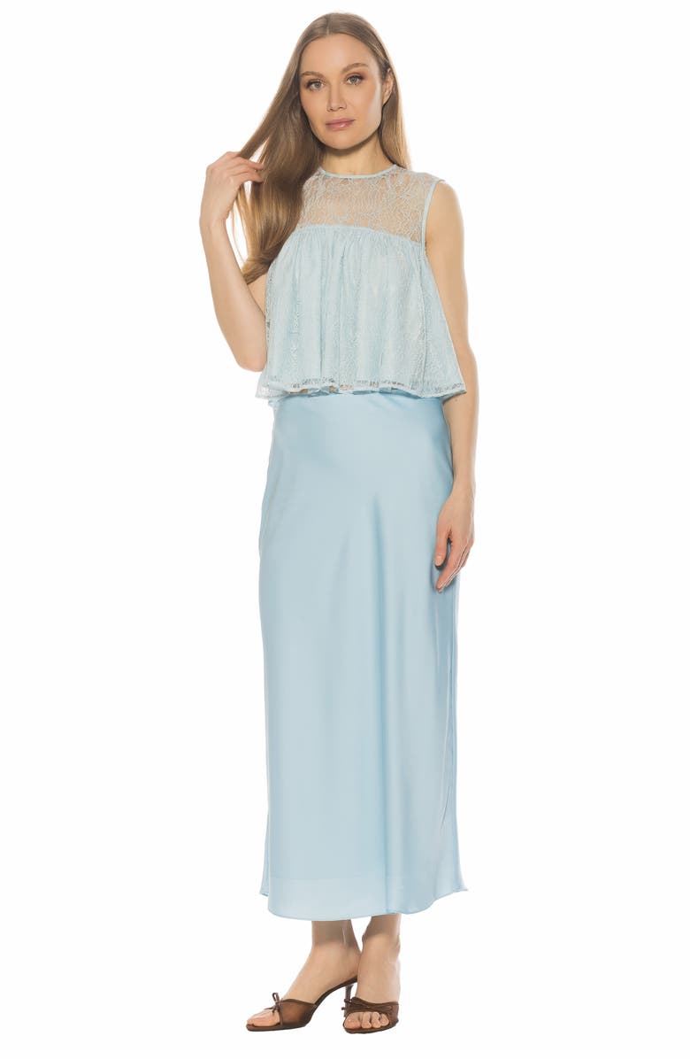 Alexia Admor Portia Ruffle Sleeveless Lace Top, Alternate, color, Halogen Blue