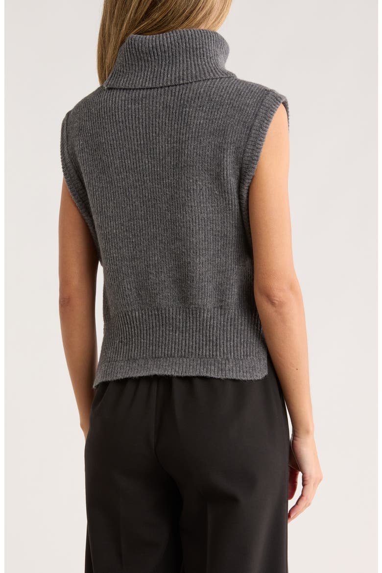 Sleeveless Turtleneck Sweater, Alternate, color, HEATHER GREY
