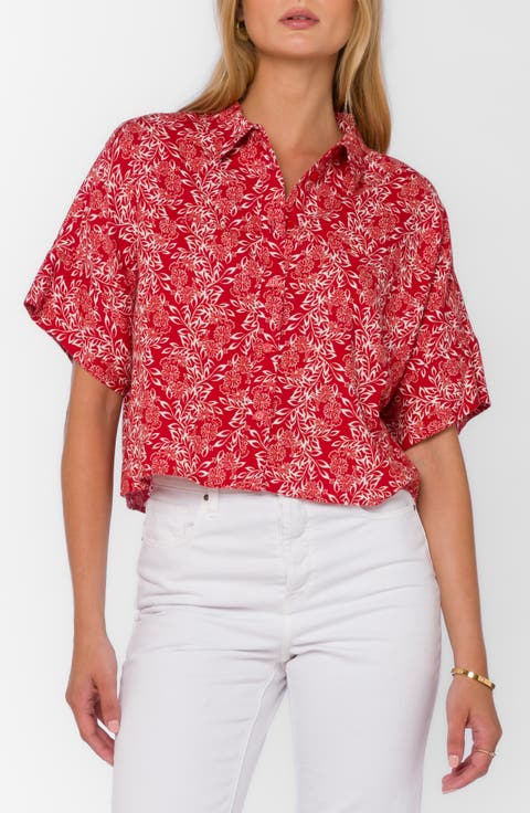 Trista Dolman Sleeve Linen Blend Button-Up Shirt