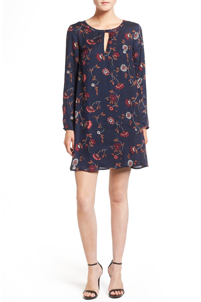 'Hazel' Long Sleeve Shift Dress, Main, color, GYPSY SOUL
