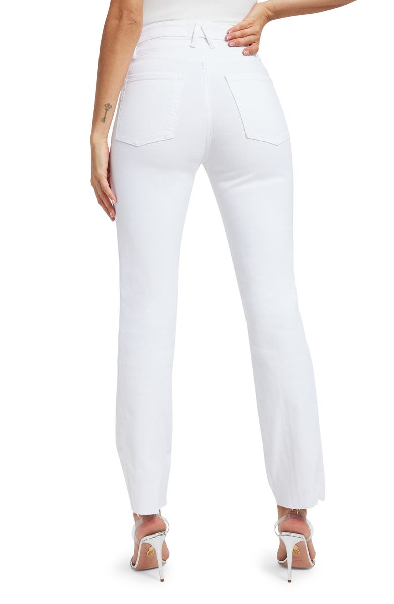 Good American Good Straight High Waist Raw Hem Straight Leg Jeans, Alternate, color, 