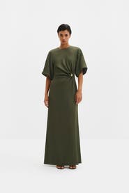 Malina Zilla Brooch Detailed Maxi Dress