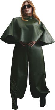 ELOQUII Belted Faux Leather Balloon Pant