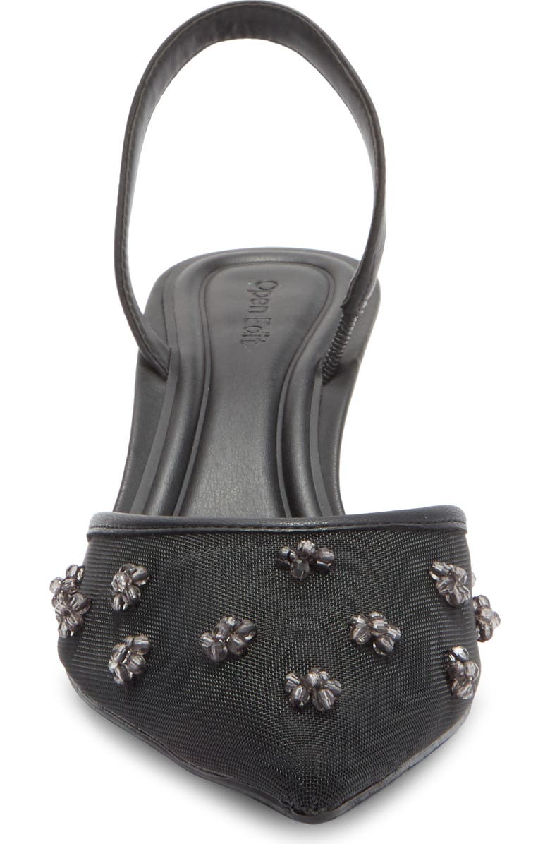 Open Edit Cammie Kitten Heel Slingback Pump, Alternate, color, Black Mist