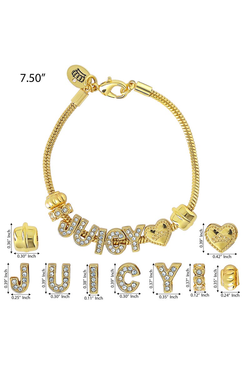 Logo Charm Bracelets for Women, 7.5", Gold-Tone, Alternate, color, Gold-Tone