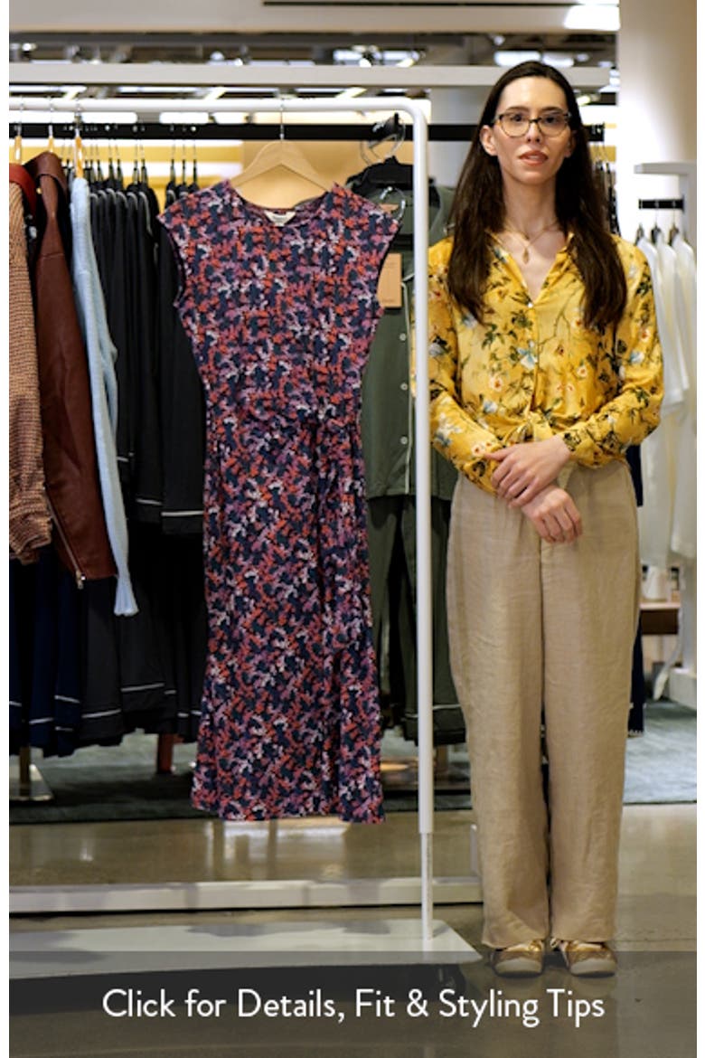 Fettling Floral Tie Waist Jersey Midi Dress video