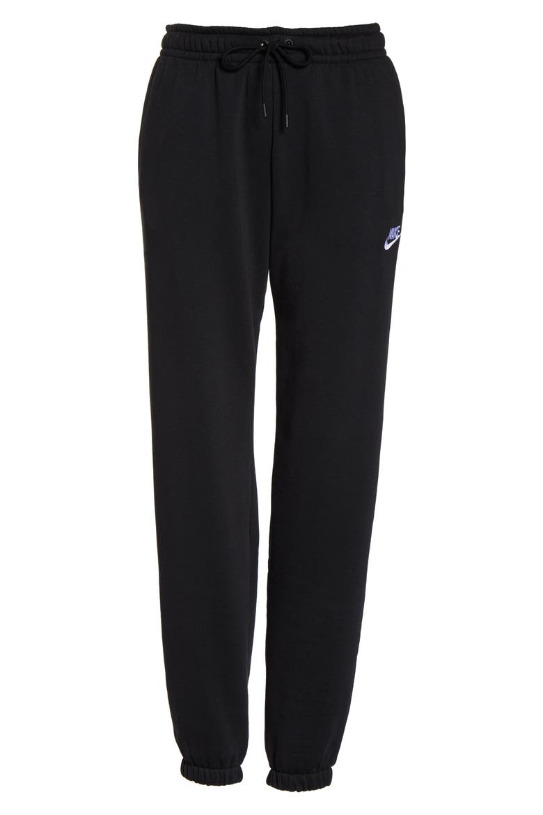 Sportswear Essential Fleece Pants, Alternate, color, BLACK/ WHITE